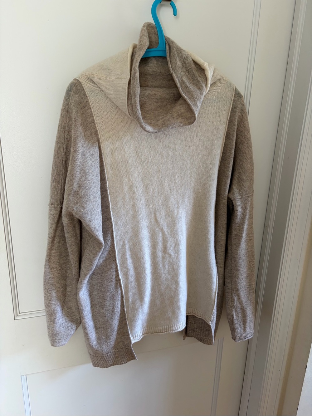 Colorblock Neutral Turtleneck Sweater